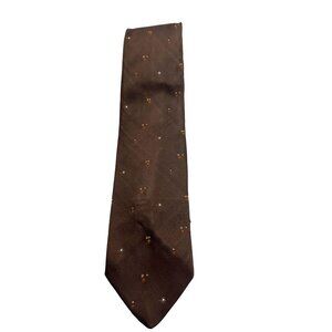 Gentlemen wear House Brown Floral Patterned Vintage Tie 14L